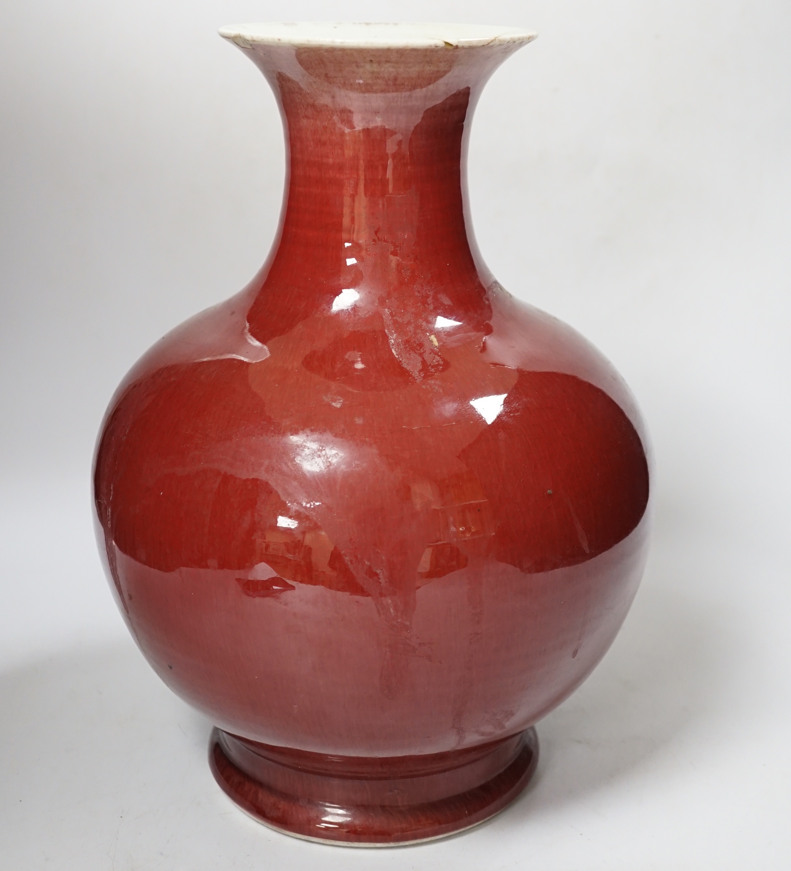 A 19th century Chinese sang de boeuf vase, 32cm high